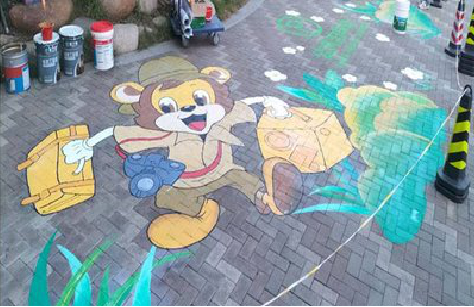 龙胜夏季画地面彩绘会遇到的问题