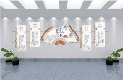 龙胜企业文化墙设计的核心要素。