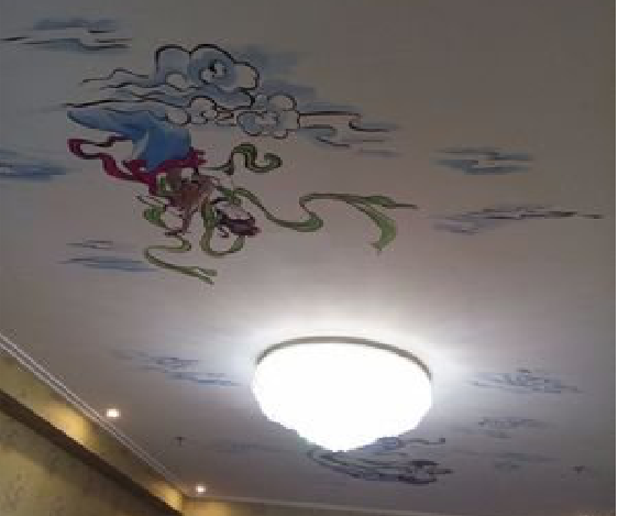 龙胜如何快速绘制天花板上的手绘墙？