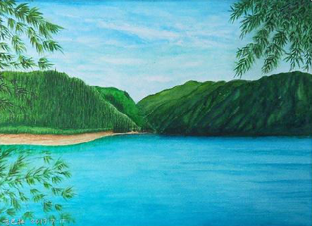 龙胜在墙绘中，如何绘画绿水青山？